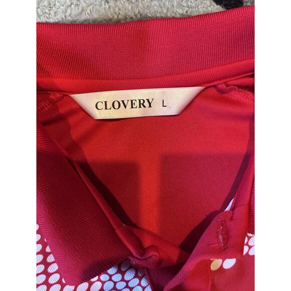 Clovery Shirt Mens‎ Large Red Short Sleeve Polo Golf - Picture 4 of 5